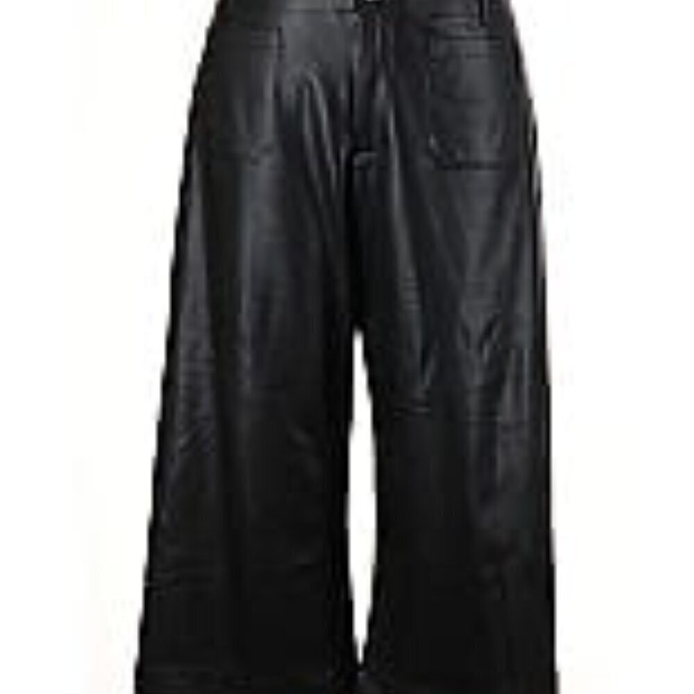 Maeve by Anthropologie Black Leather Colette Pants